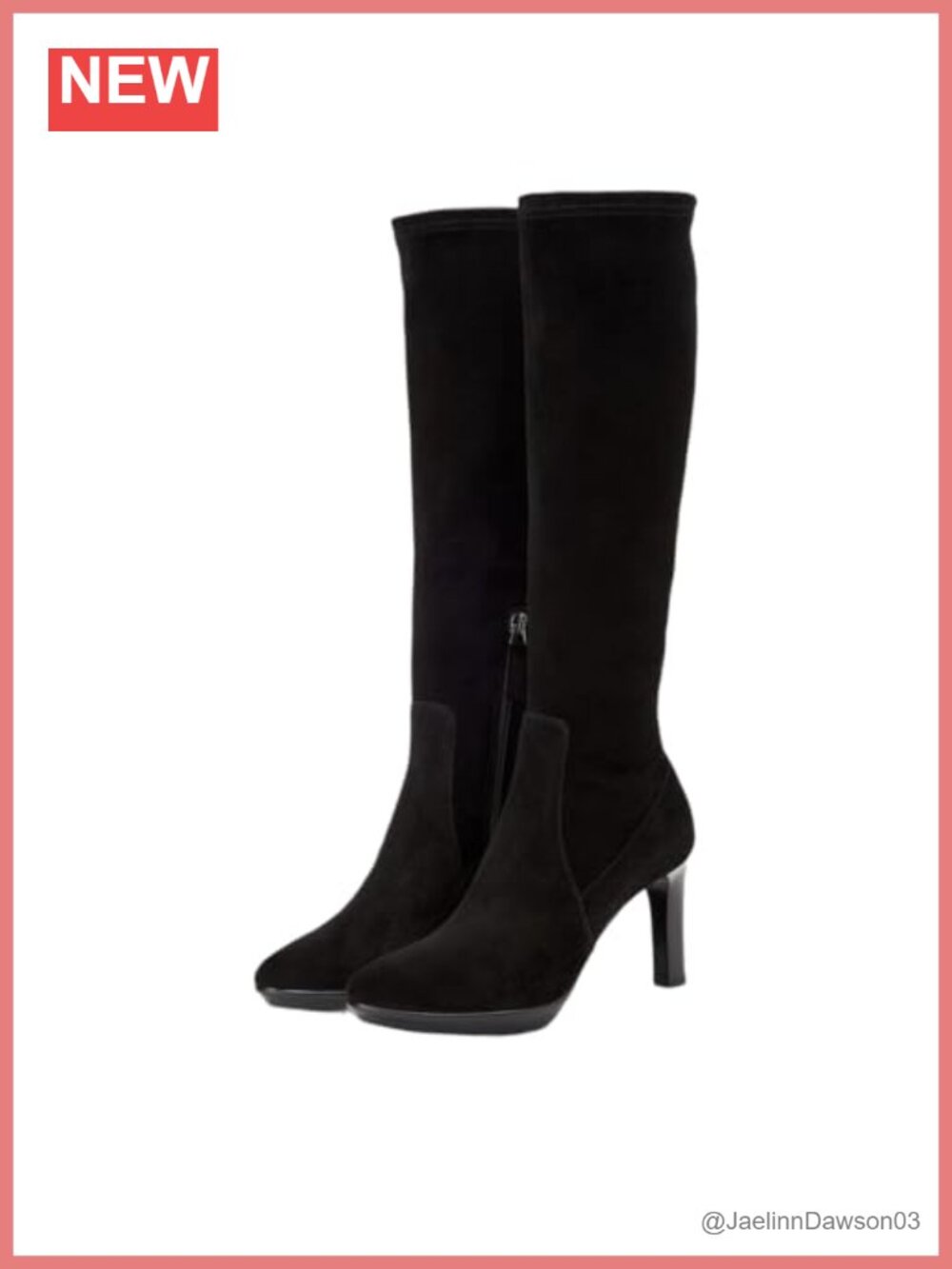Aquatalia Women's Fashion Boot Knee High Suede Stiletto Heel Zip Water Resistant